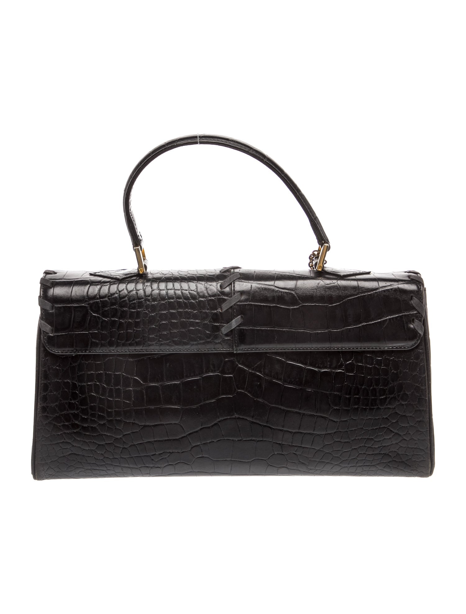 Yves Saint Laurent Embossed Leather Top Handle Bag