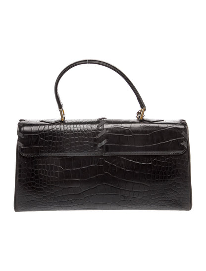 Yves Saint Laurent Embossed Leather Top Handle Bag