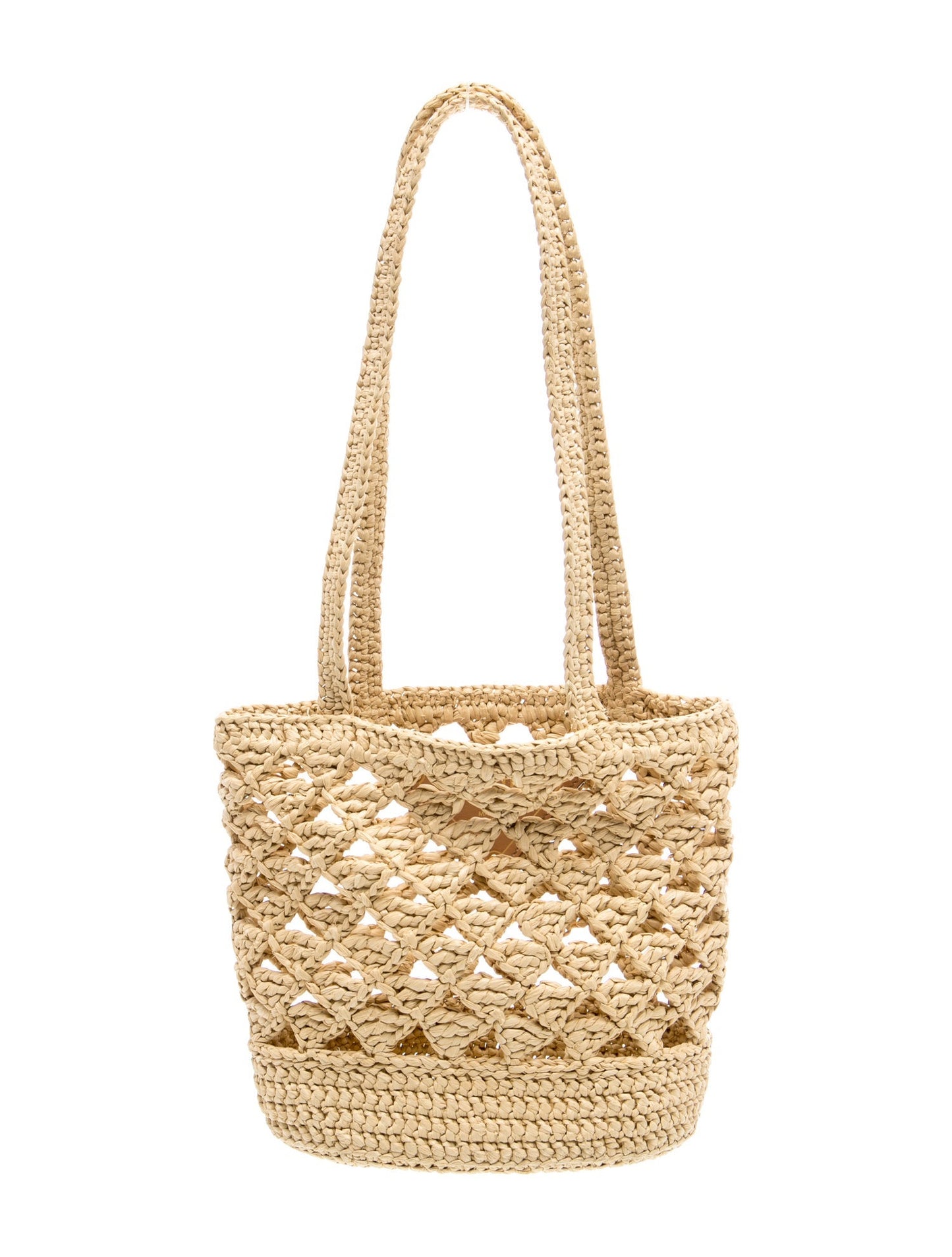 Prada Raffia Grass Raffia Logo Tote Small