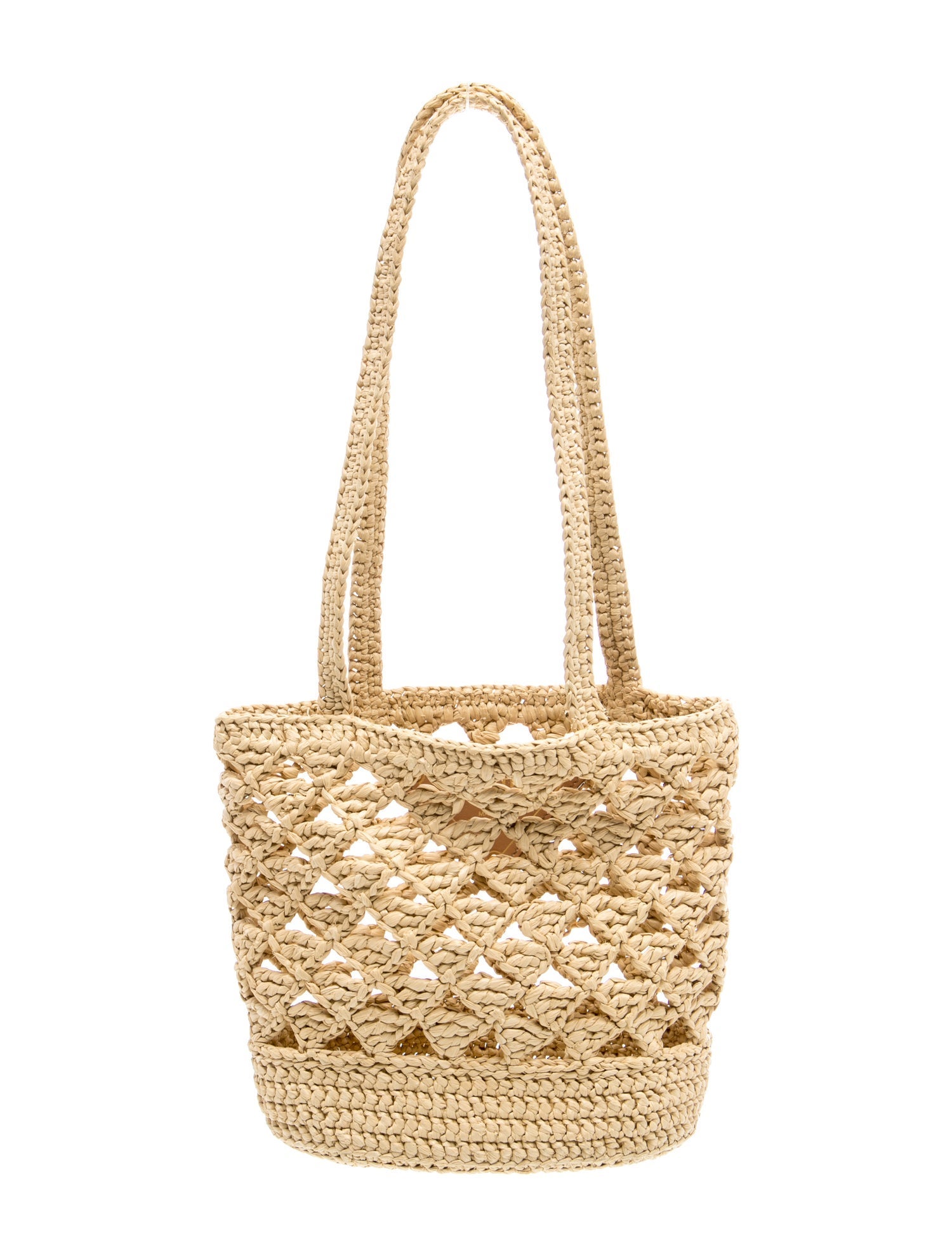 Prada Raffia Grass Raffia Logo Tote Small