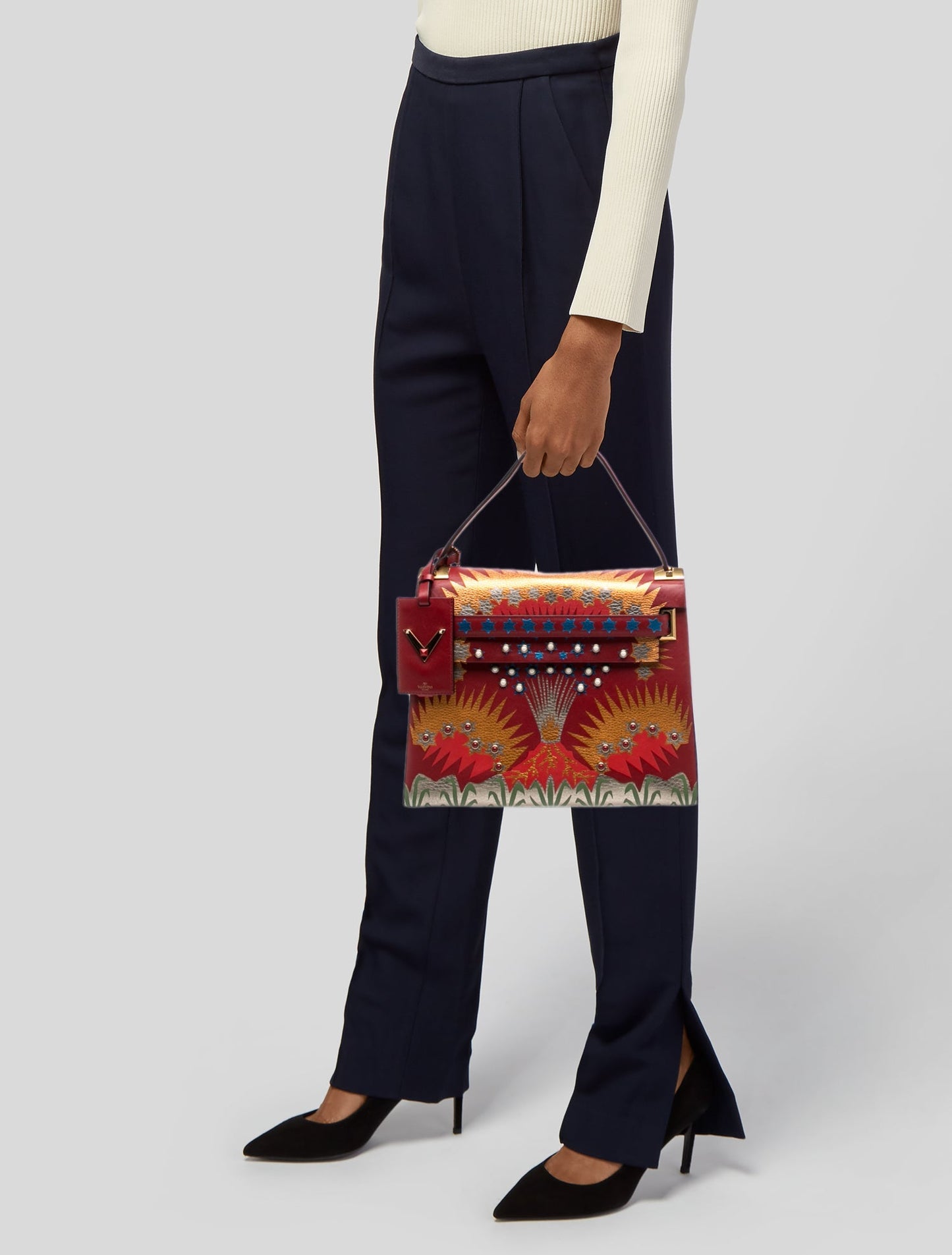 Valentino Rockstud Top Handle Bag