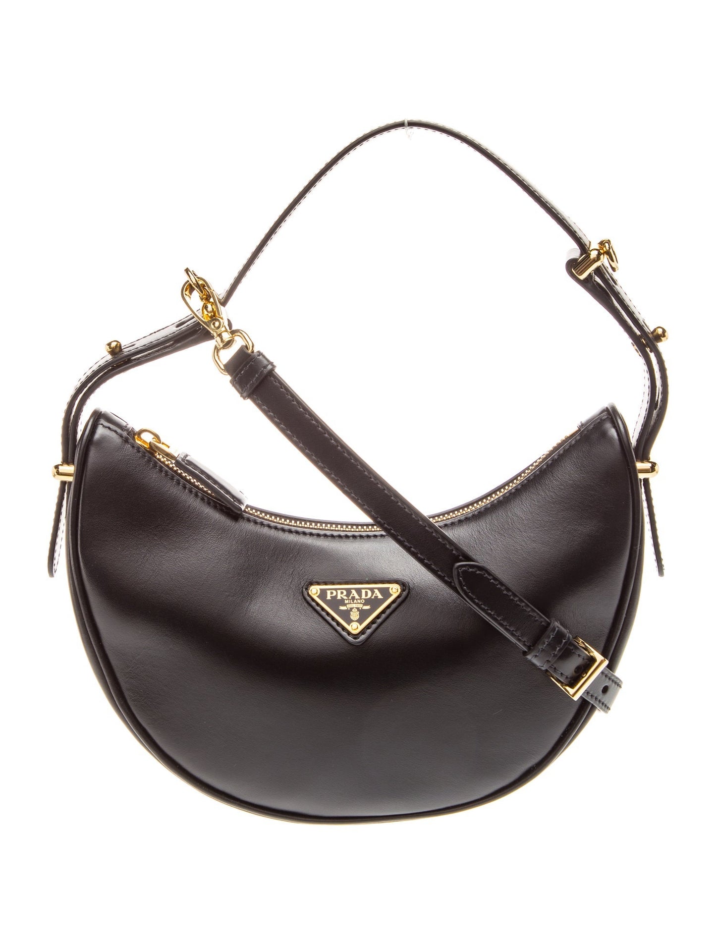 Prada Enameled Metal Triangle Arque Small