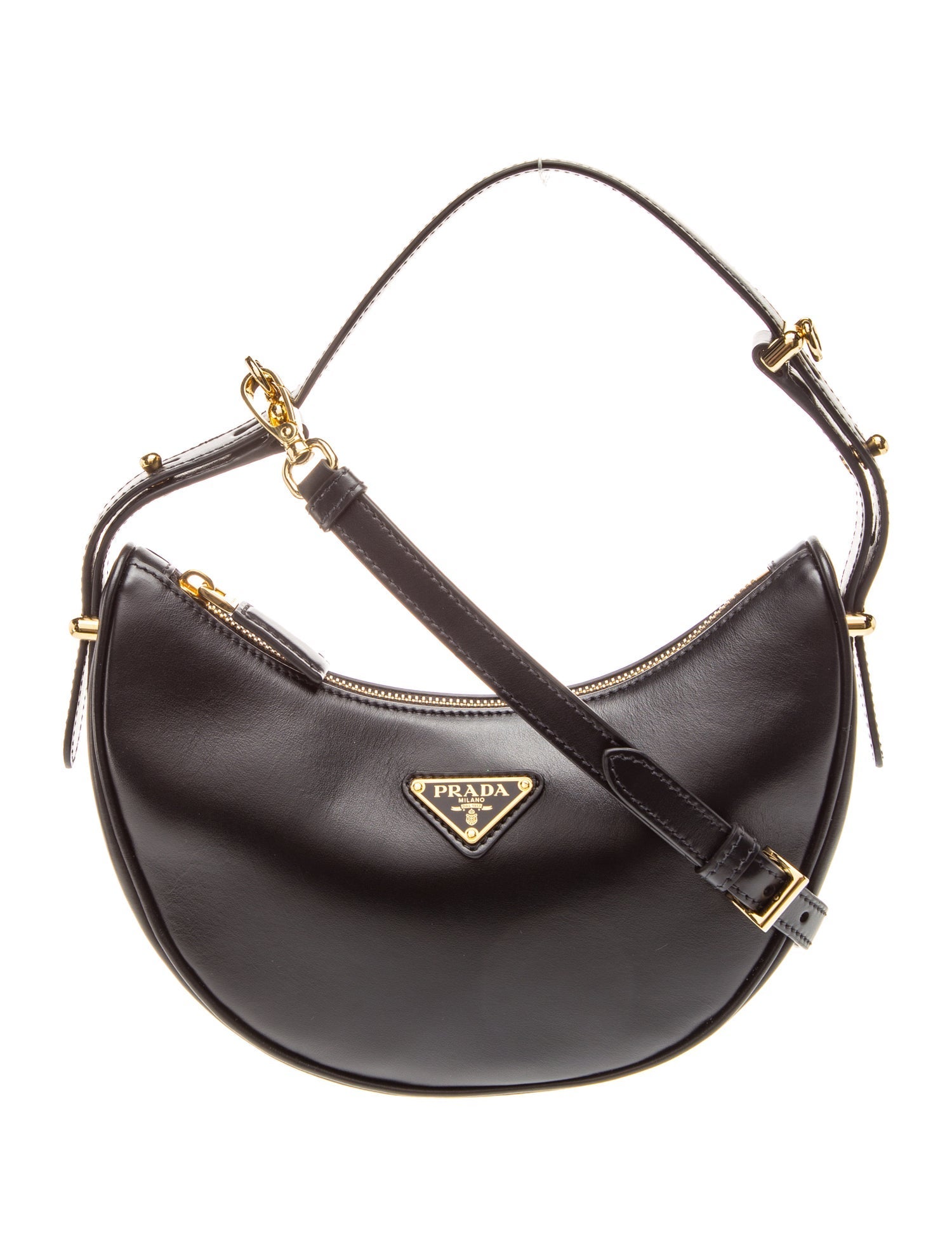 Prada Enameled Metal Triangle Arque Small