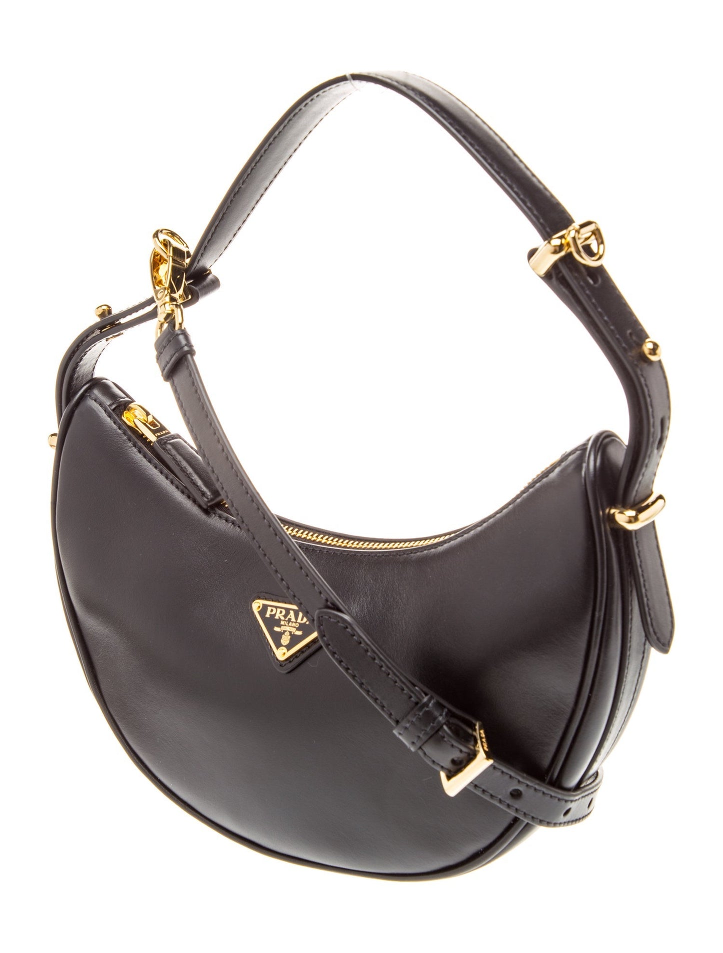 Prada Enameled Metal Triangle Arque Small