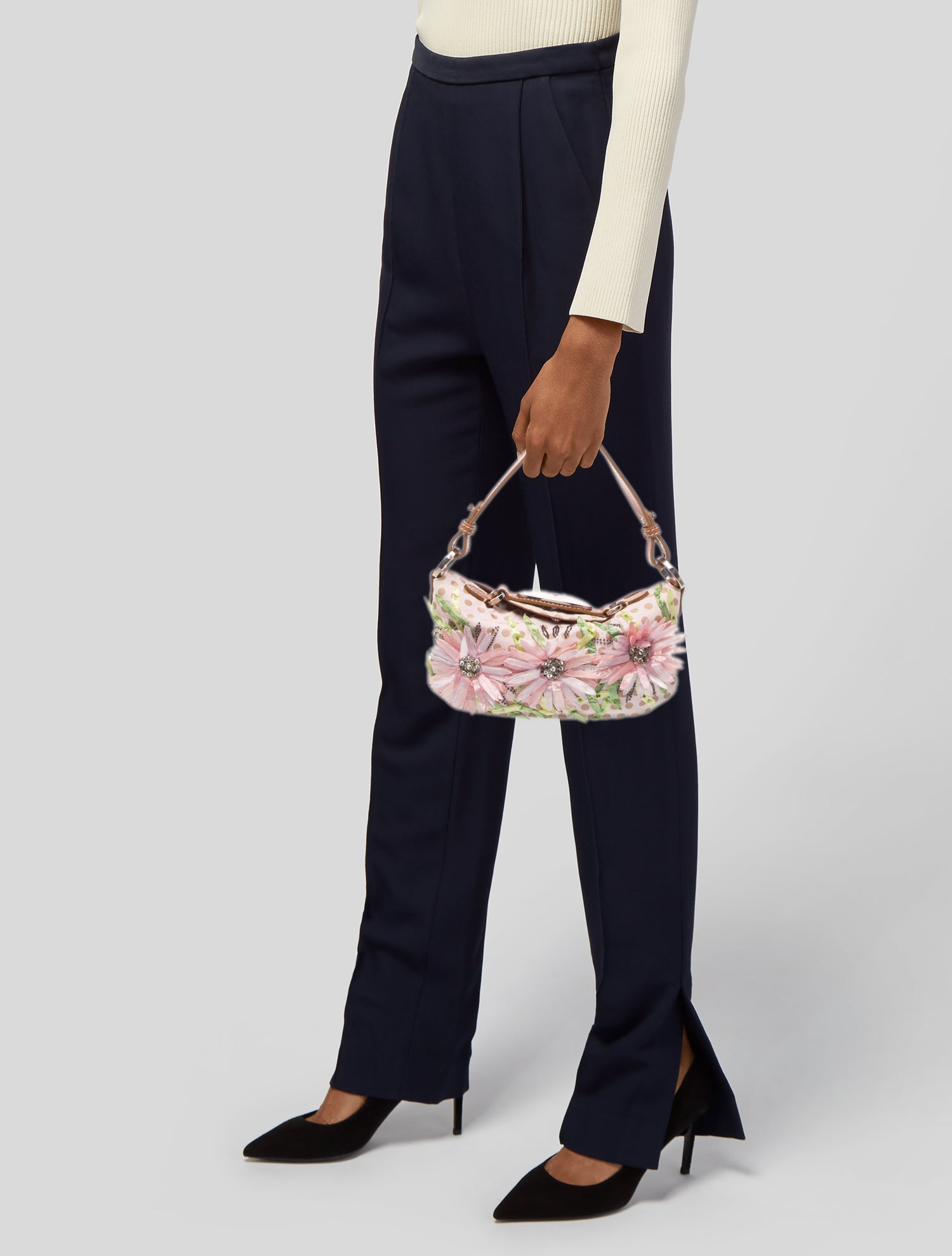 Valentino Canvas Top Handle Bag