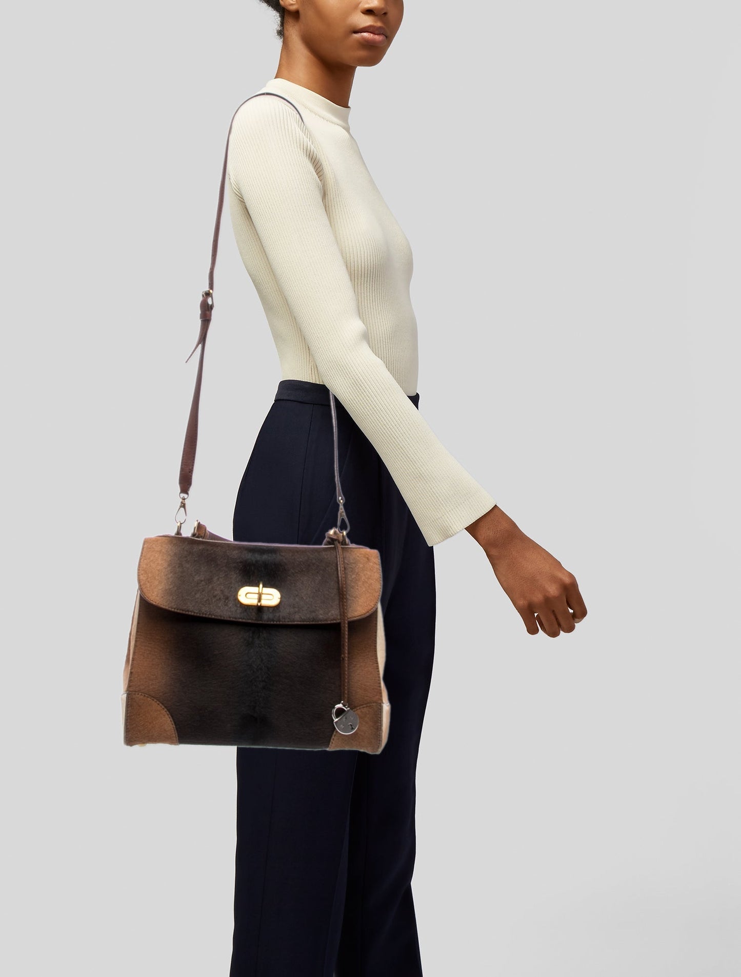 Ralph Lauren Calf Hair Top Handle Bag