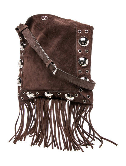 Valentino Suede Nellcôte Shoulder Bag Medium