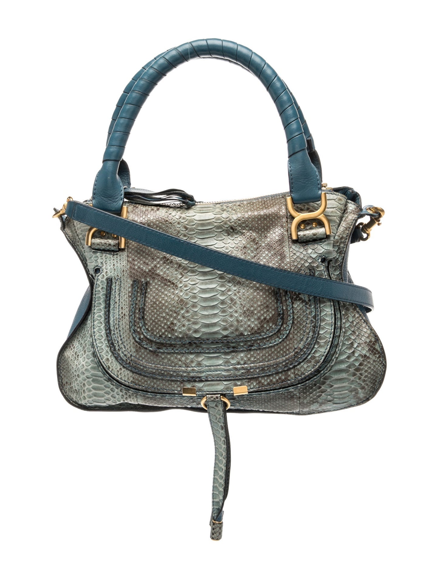 Chloé Embossed Leather Marcie Shoulder Bag