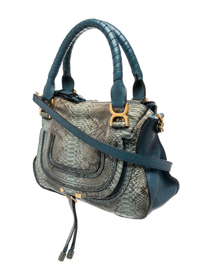 Chloé Embossed Leather Marcie Shoulder Bag