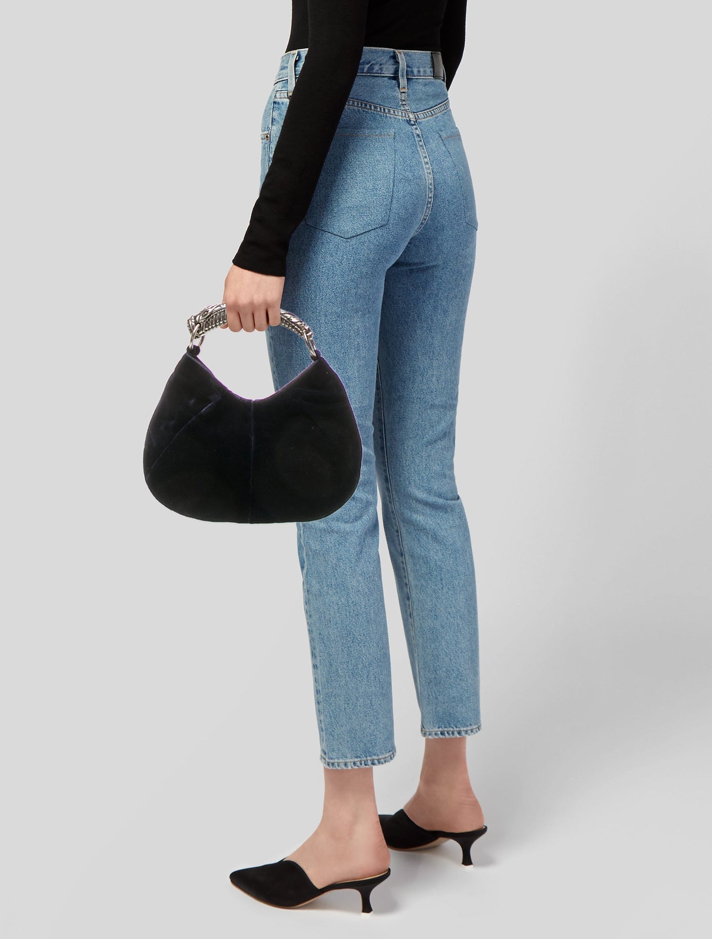 Yves Saint Laurent Rive Gauche Velvet Top Handle Bag