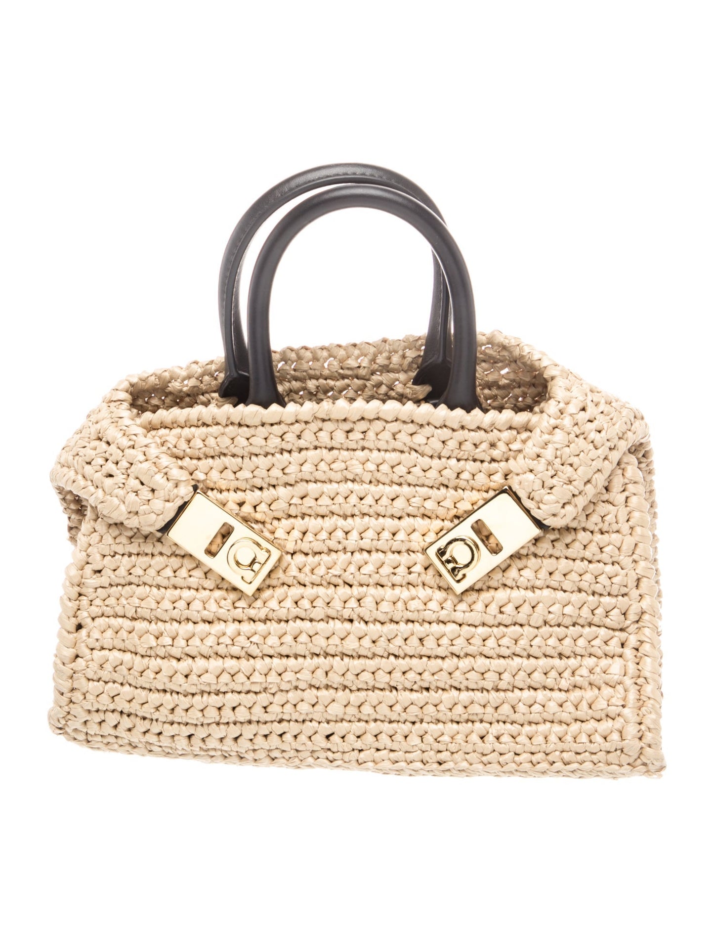 Salvatore Ferragamo Raffia Ferragamo Hug Mini