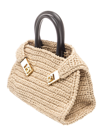 Salvatore Ferragamo Raffia Ferragamo Hug Mini