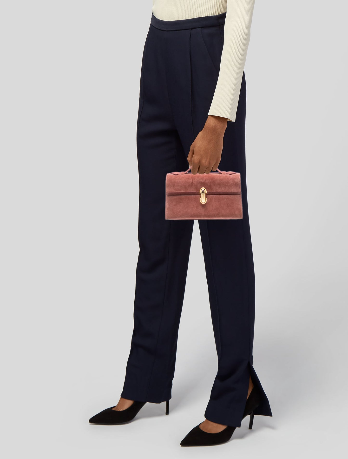 Savette Suede Top Handle Bag