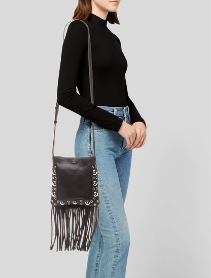 Valentino Leather Garavani Nellcote Fringe Studded Leather Small