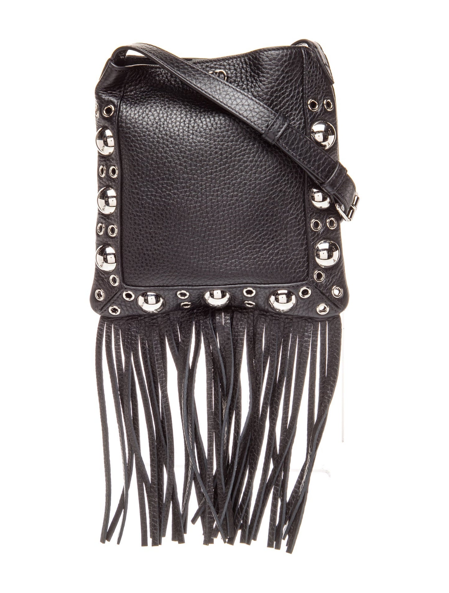 Valentino Leather Garavani Nellcote Fringe Studded Leather Small