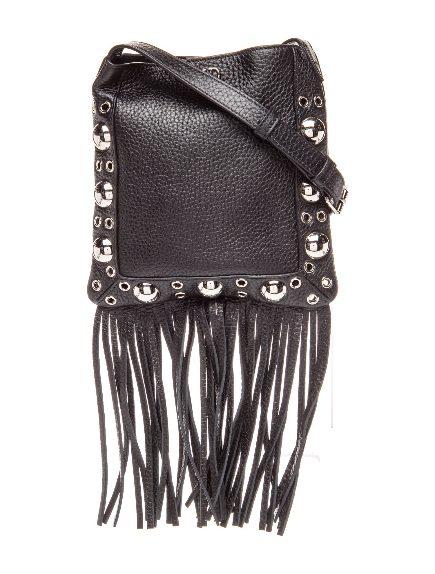 Valentino Leather Garavani Nellcote Fringe Studded Leather Small