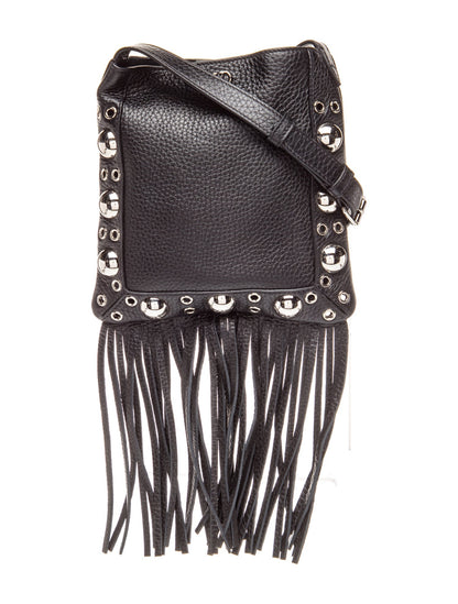 Valentino Leather Garavani Nellcote Fringe Studded Leather Small