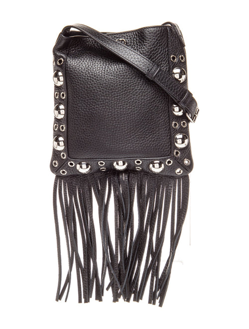 Valentino Leather Garavani Nellcote Fringe Studded Leather Small