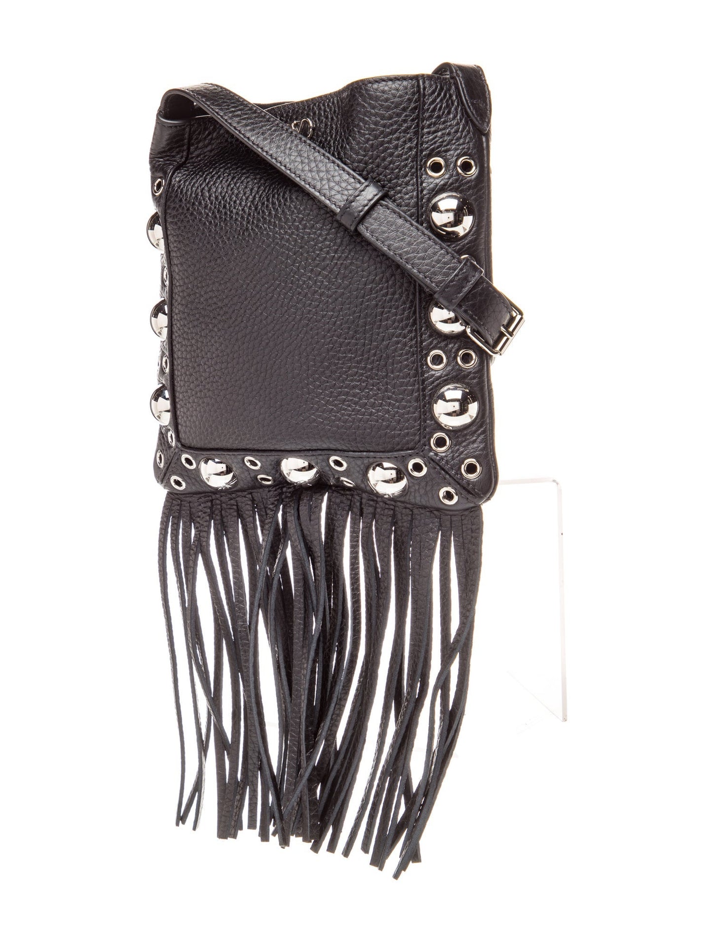 Valentino Leather Garavani Nellcote Fringe Studded Leather Small