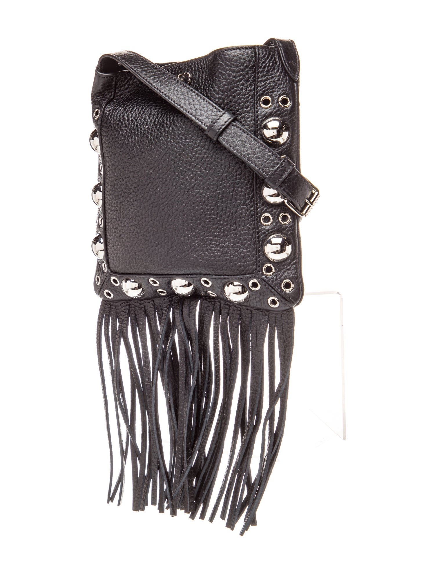 Valentino Leather Garavani Nellcote Fringe Studded Leather Small