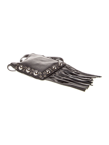 Valentino Leather Garavani Nellcote Fringe Studded Leather Small
