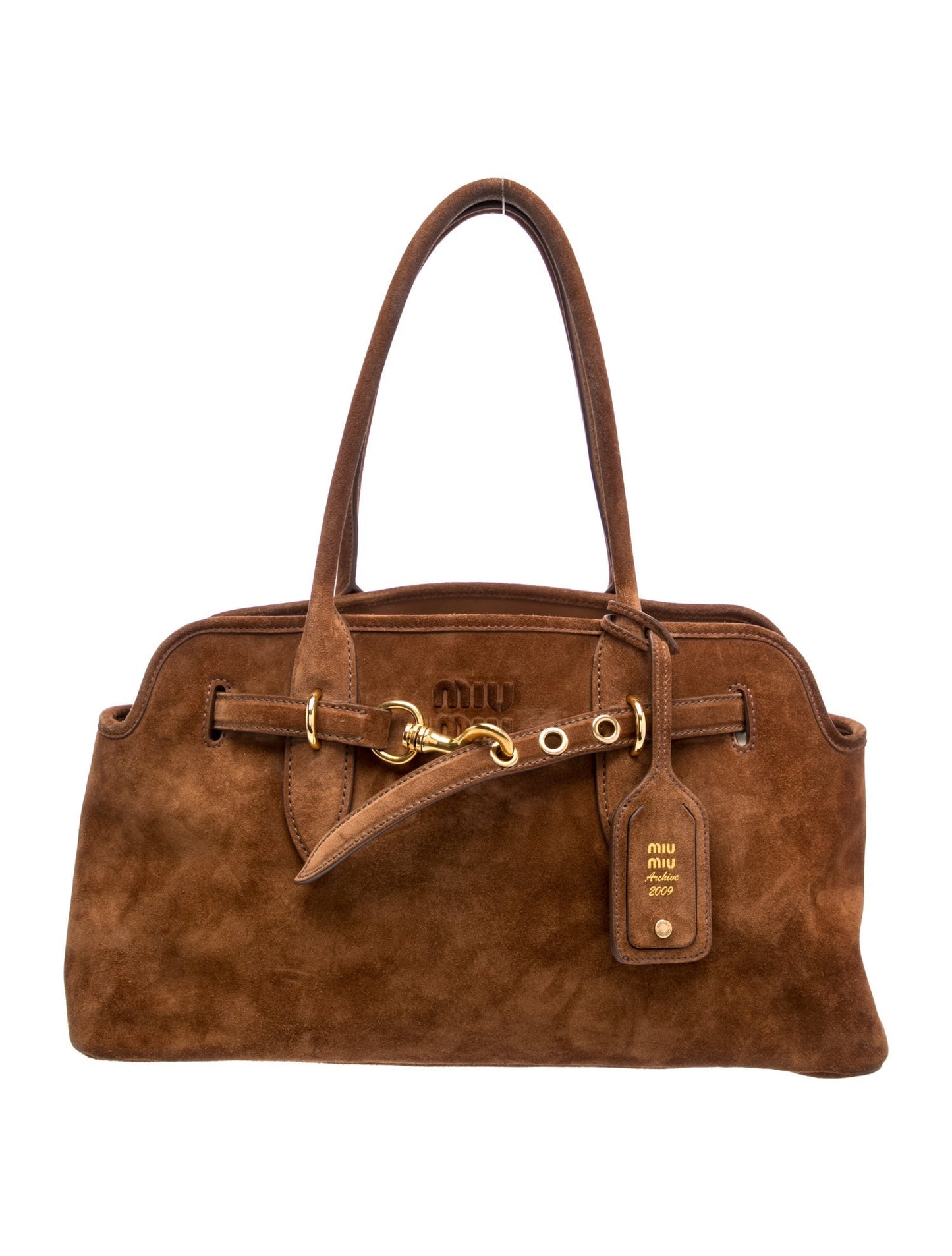 Miu Miu Suede Camoscio Large Aventure Bag