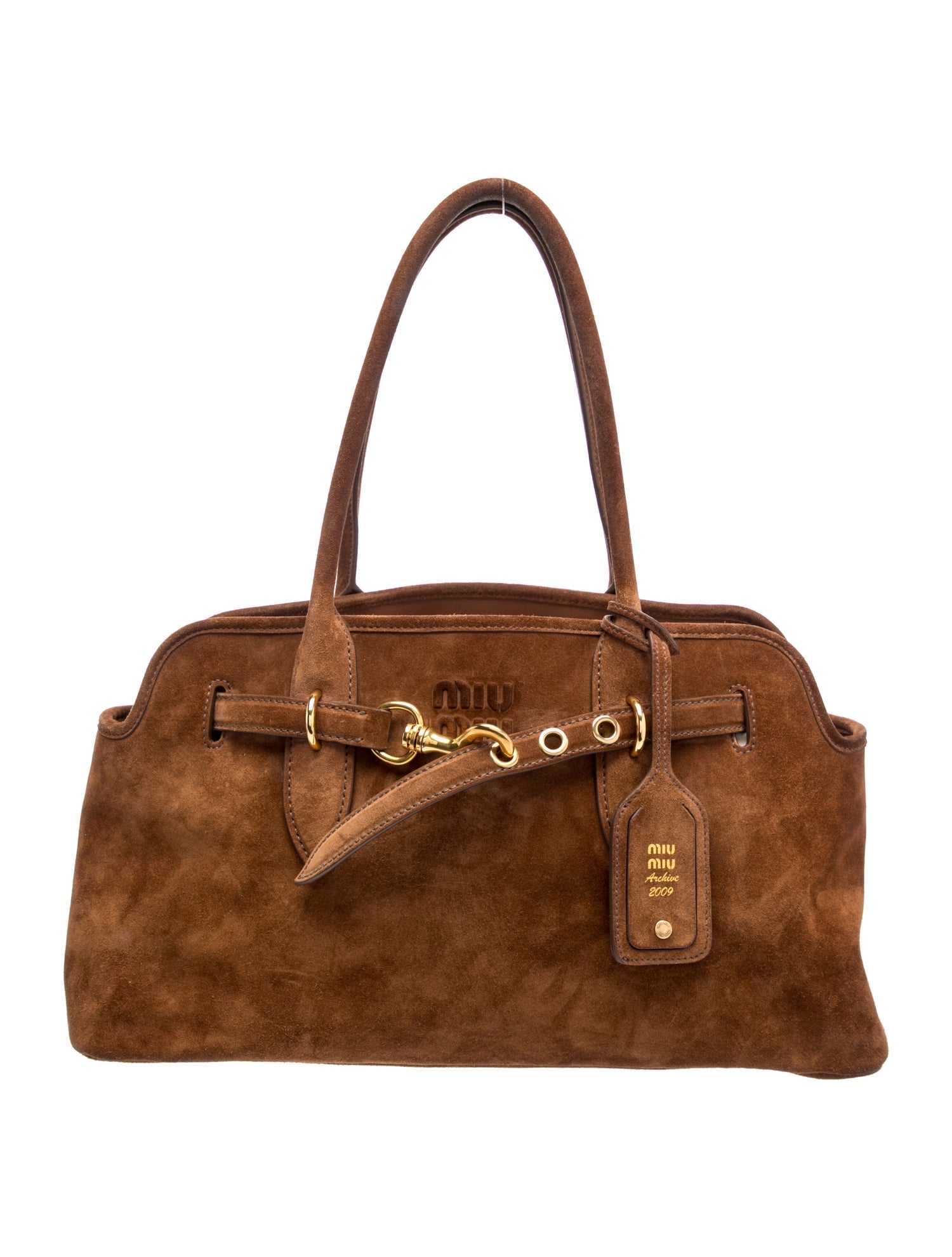 Miu Miu Suede Camoscio Large Aventure Bag