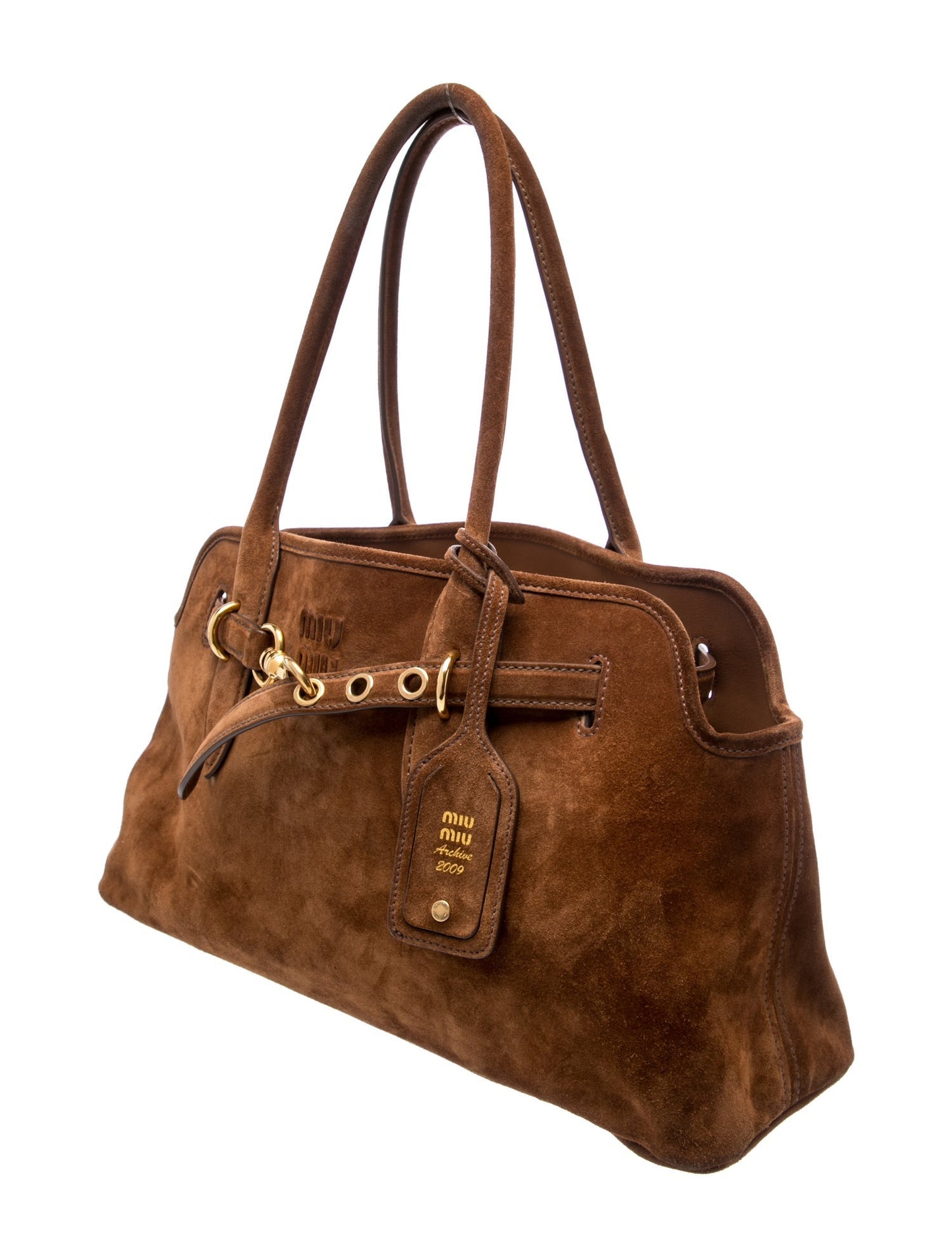 Miu Miu Suede Camoscio Large Aventure Bag