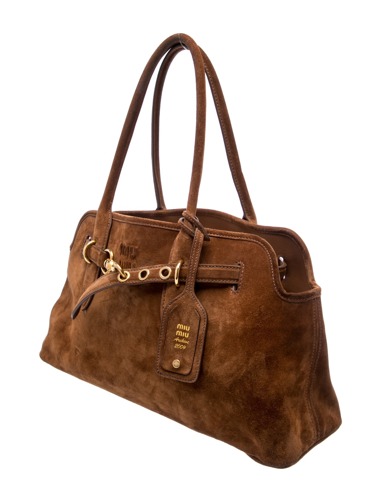 Miu Miu Suede Camoscio Large Aventure Bag