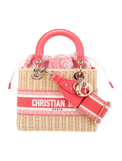Christian Dior Raffia Lady Dior Small