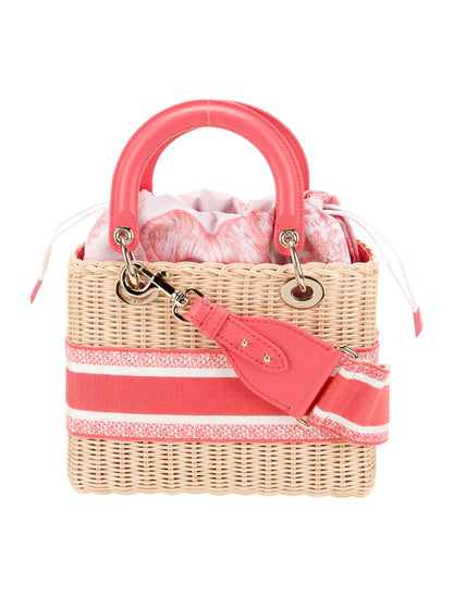 Christian Dior Raffia Lady Dior Small