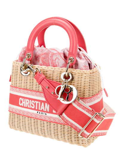 Christian Dior Raffia Lady Dior Small