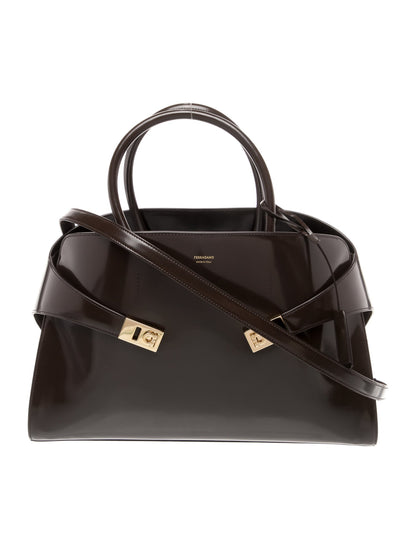 Ferragamo Patent Leather Shoulder Bag Medium