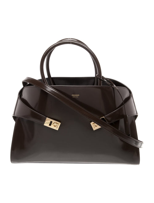 Ferragamo Patent Leather Shoulder Bag Medium