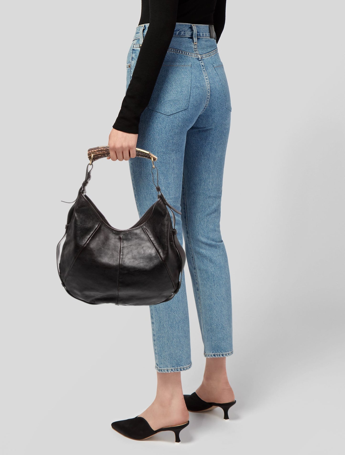 Yves Saint Laurent Rive Gauche Leather Hobo Vintage