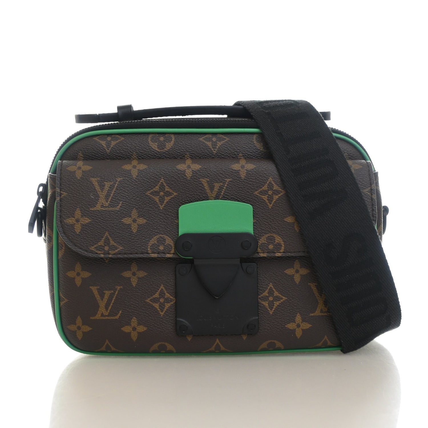 Louis Vuitton LV Monogram Macassar S Lock Messenger