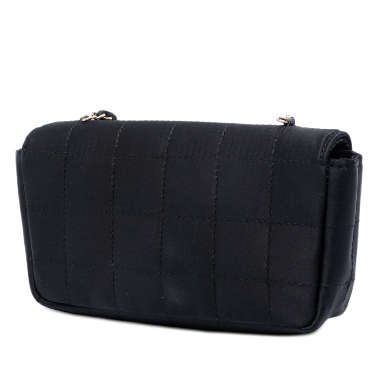 Chanel Mini Square Chocolate Bar Satin Single Flap