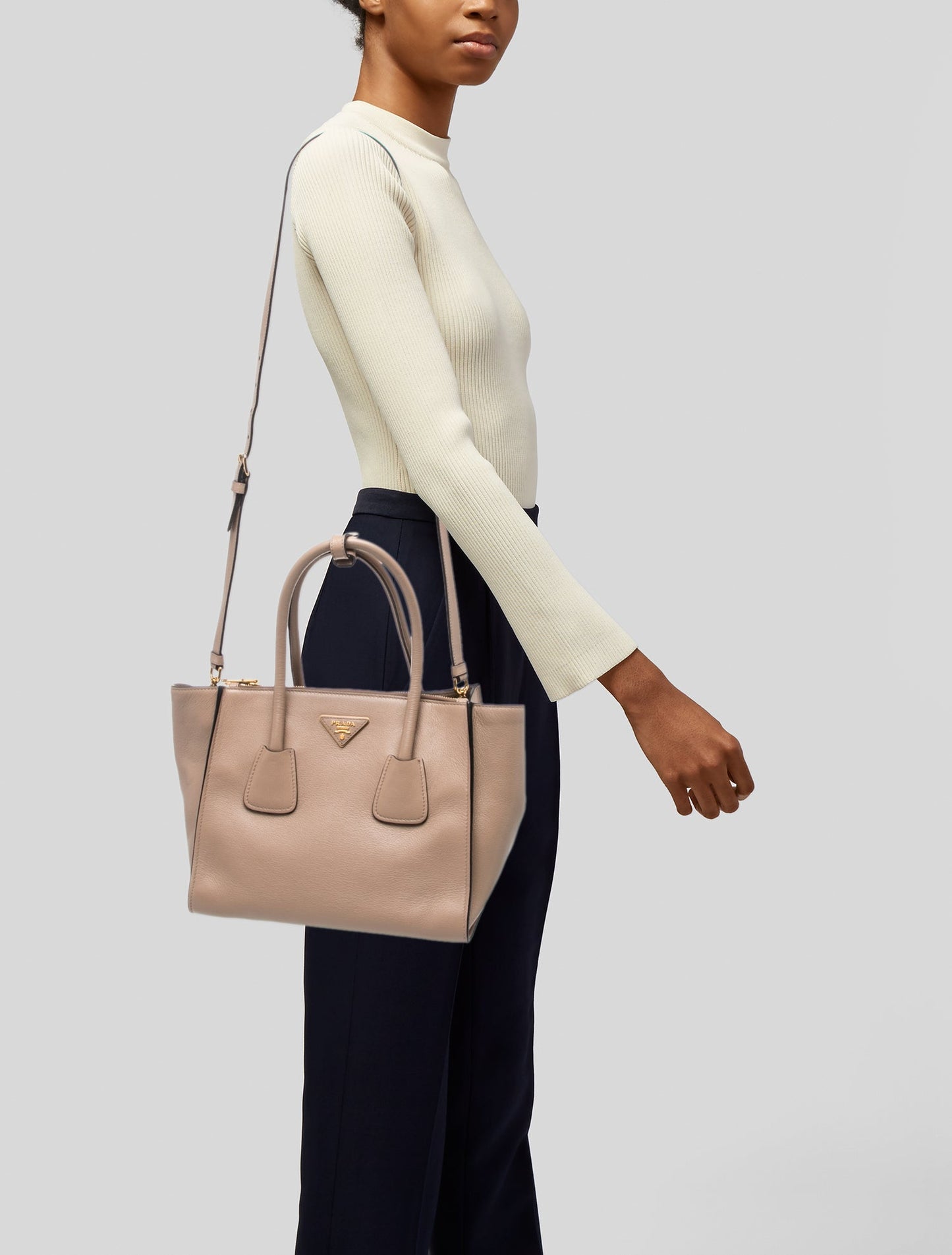 Prada Glace Calf Leather Twin Pocket Small