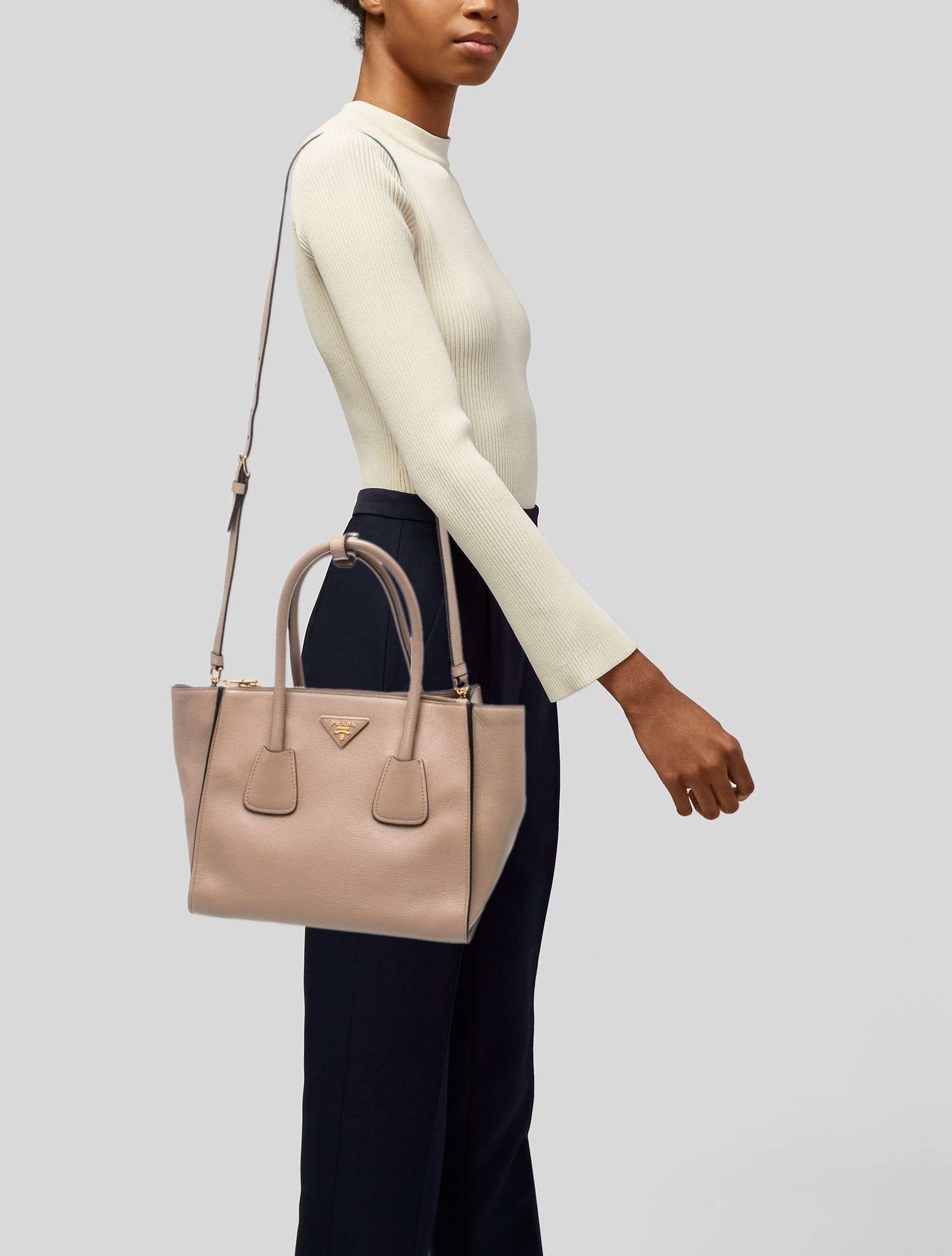 Prada Glace Calf Leather Twin Pocket Small