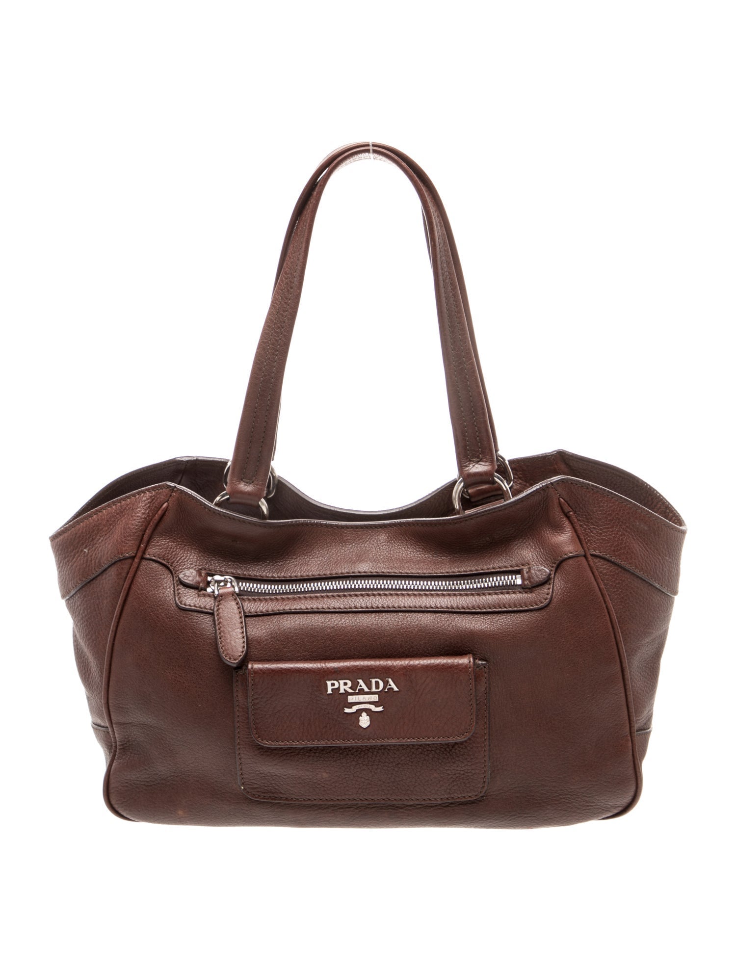 Prada Enameled Metal Triangle Shoulder Bag