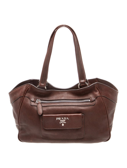 Prada Enameled Metal Triangle Shoulder Bag