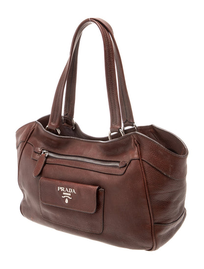Prada Enameled Metal Triangle Shoulder Bag
