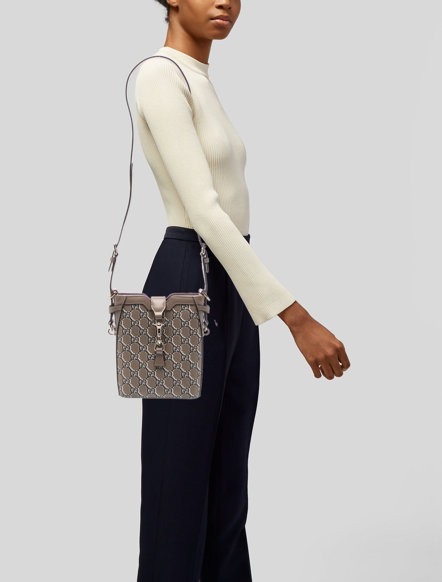 Gucci Leather GG Shadow Bucket Bag Mini