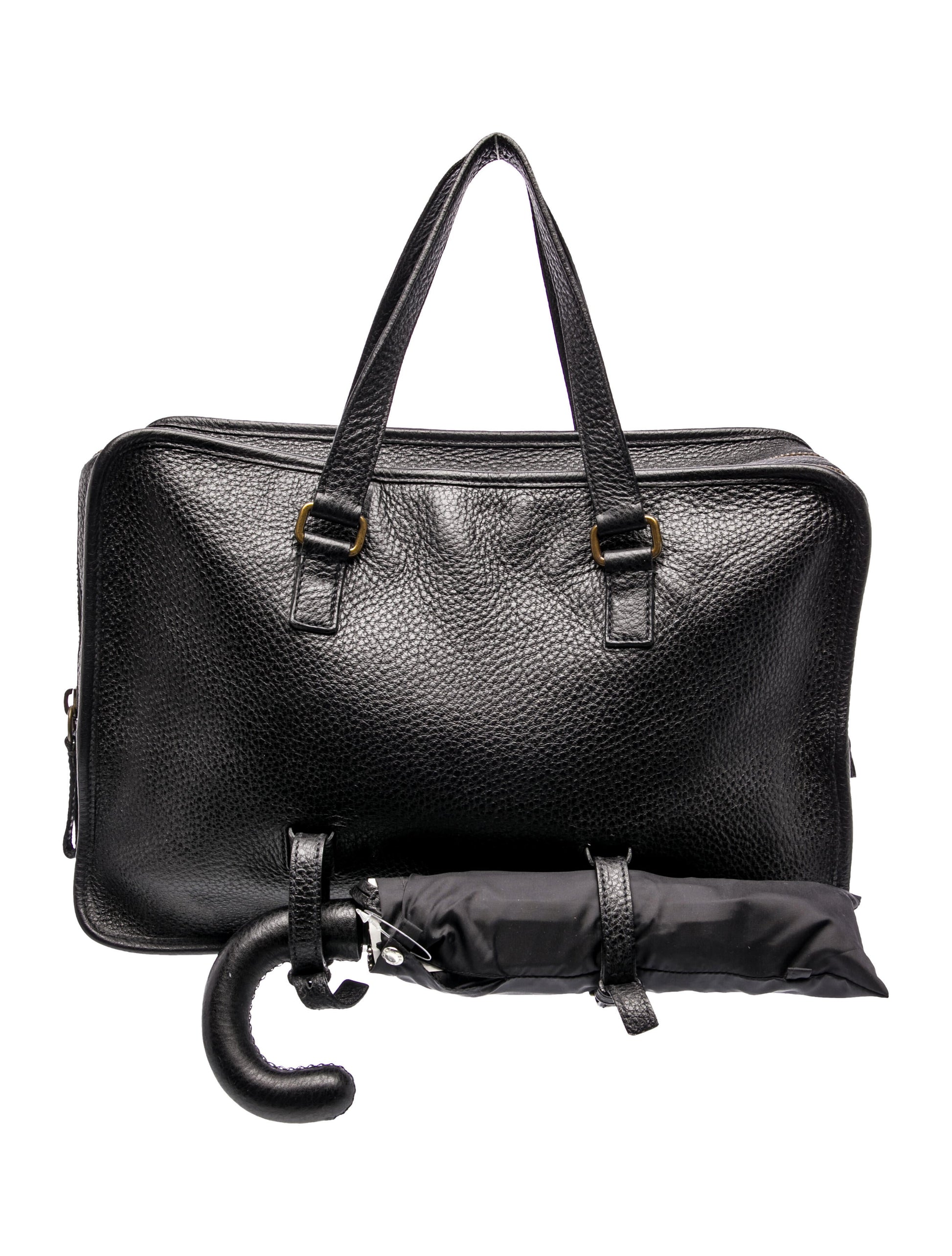 Prada Enameled Metal Triangle Bauletto