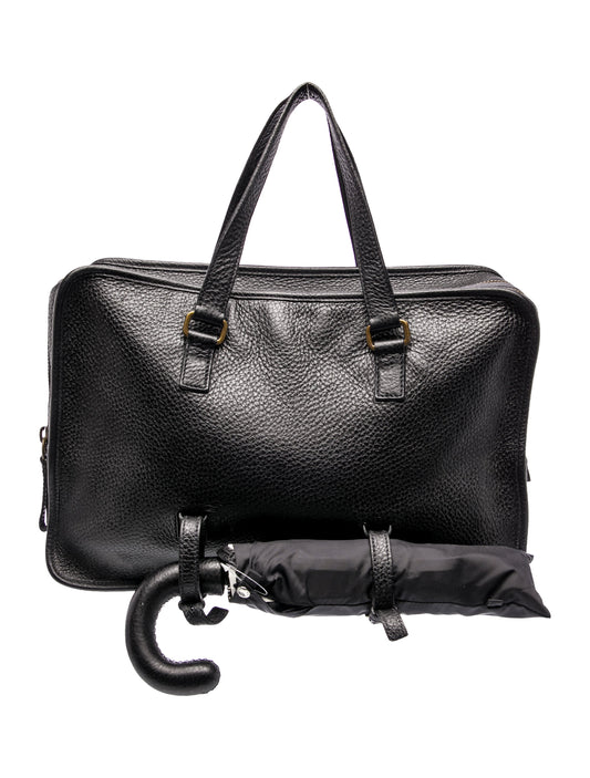 Prada Enameled Metal Triangle Bauletto