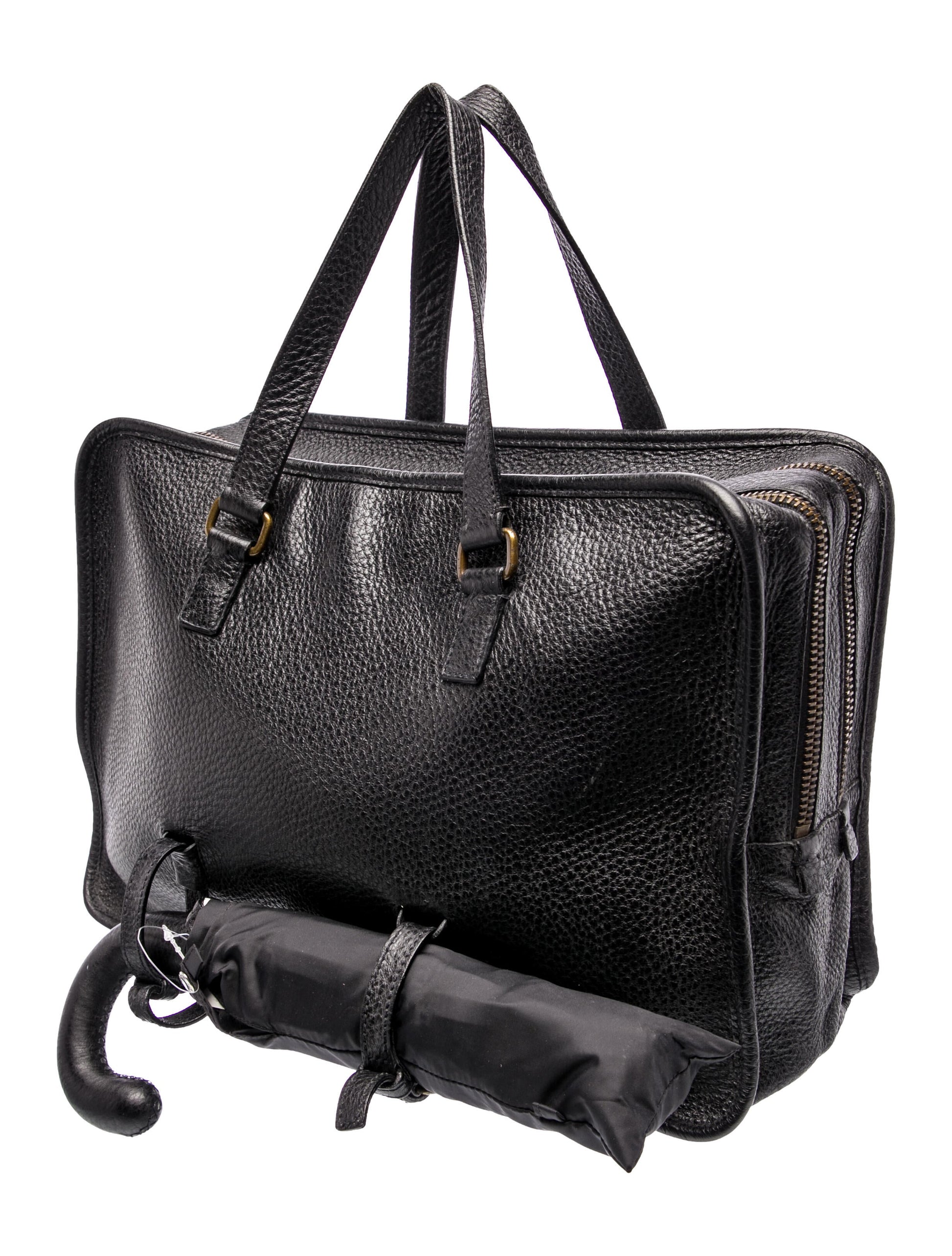Prada Enameled Metal Triangle Bauletto