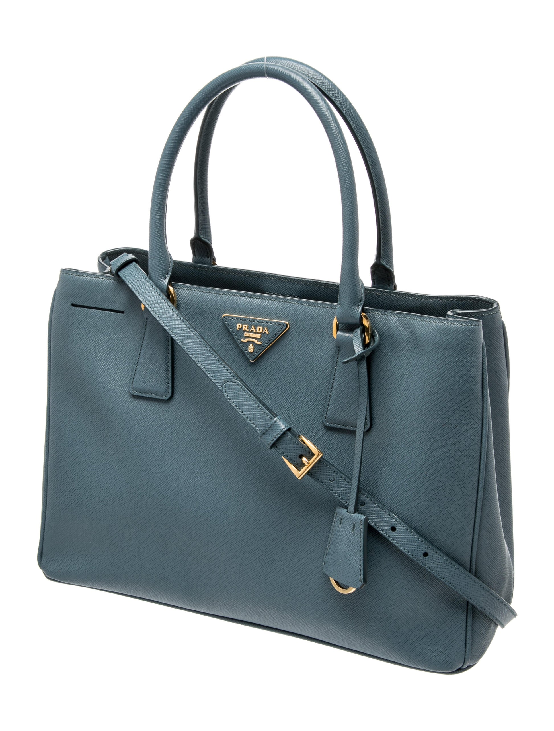 Prada Saffiano Lux Leather Galleria Double Zip