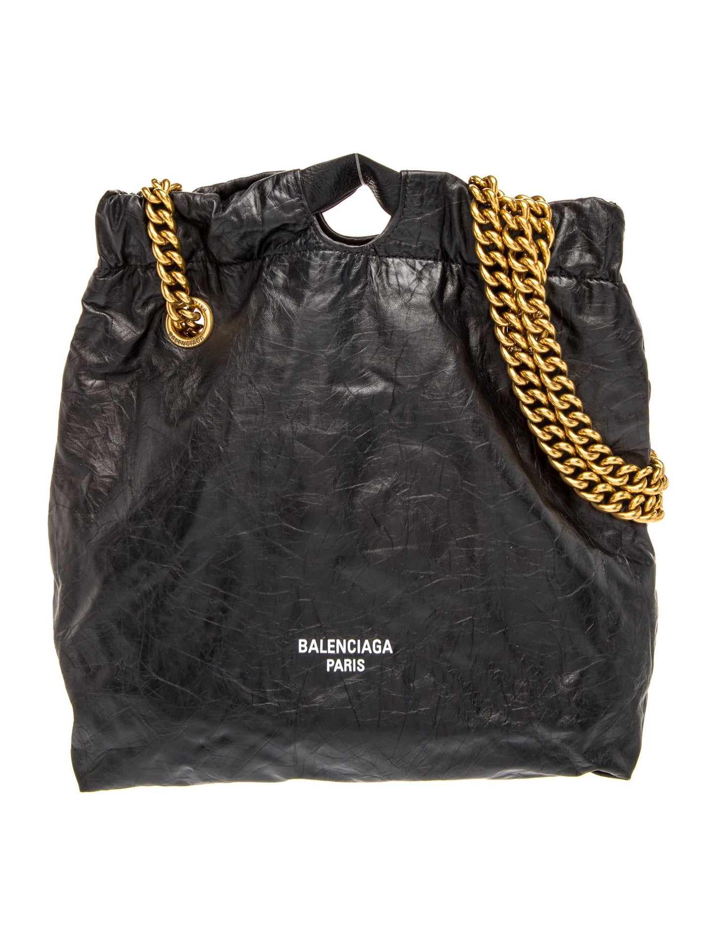 Balenciaga Leather Crush Small Leather Tote Bag
