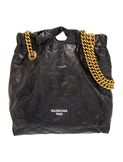 Balenciaga Leather Crush Small Leather Tote Bag