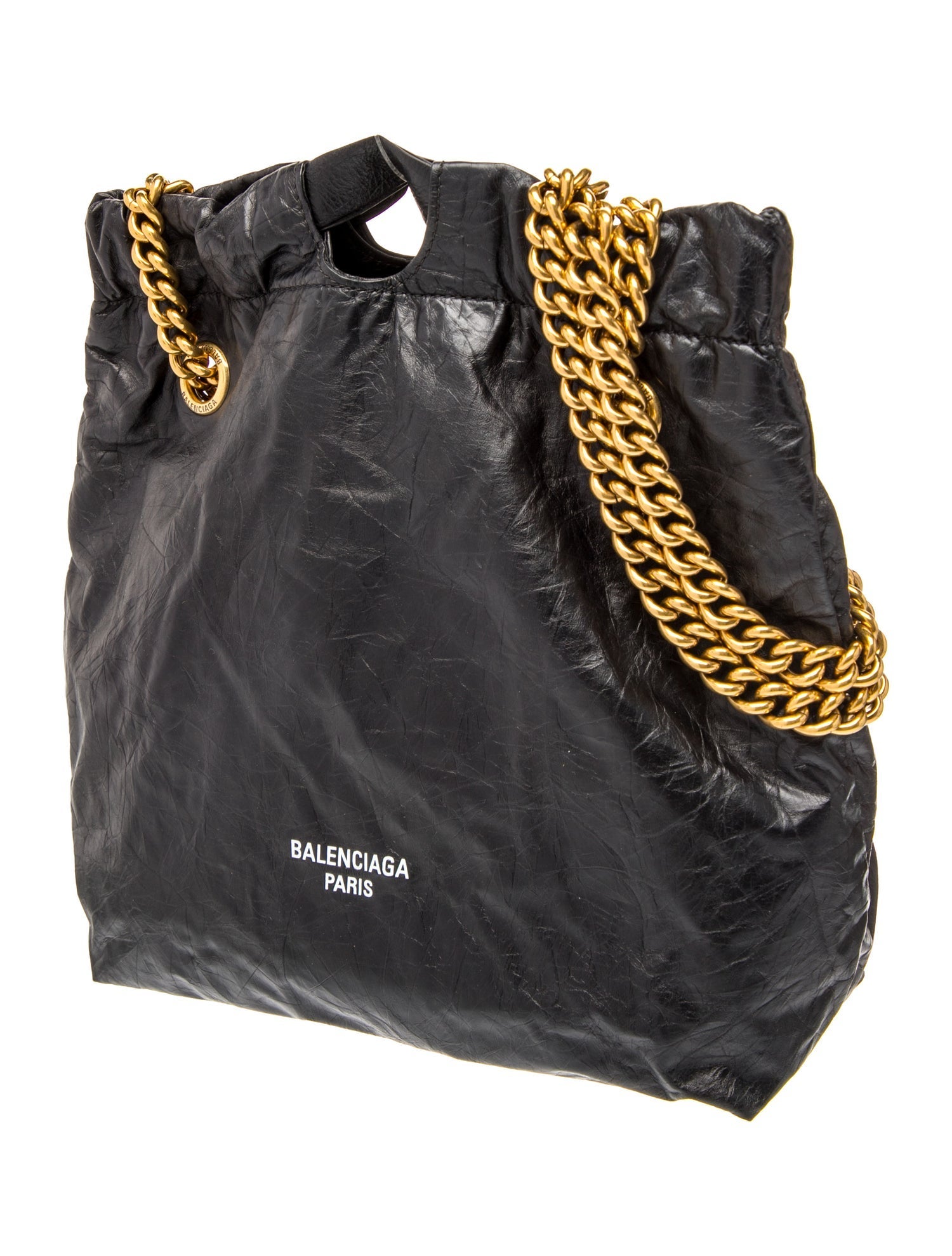 Balenciaga Leather Crush Small Leather Tote Bag